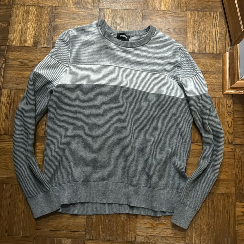 Gray striped sweater
